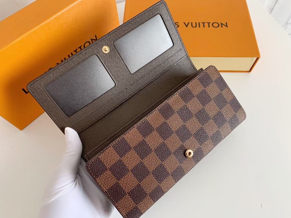 Louis Vuitton Damier Ebene Canvas Portefeuille Sarah Wallet - Picture 4 of 8